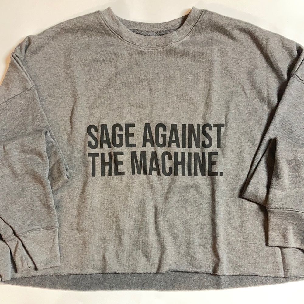 Crop top crew neck sweater